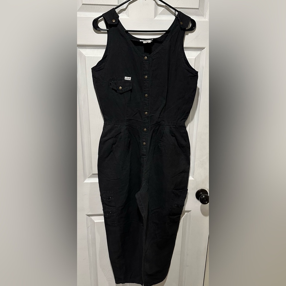 Vintage 1980s NOK NOK jumpsuit with snaps & cargo pockets. Large. EUC
